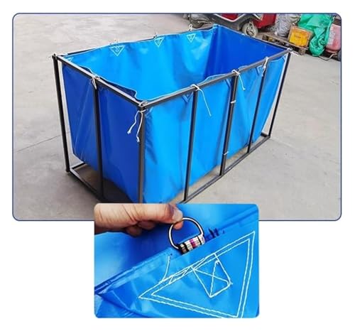 Durable PVC Canvas Stock Tank for Koi Pond, Portable Temporary Holding Tank, Easy Setup Outdoor Solution (550gsm, 9.5x3x3ft) - Ideal for Saltwater & Freshwater Fish