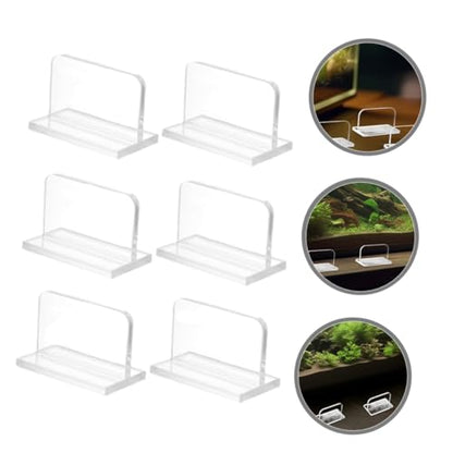 Ciieeo 6pcs Clear Acrylic Aquarium Lid Handles Grip for Fish Tank Replacement Easy Installation Fit for Aquariums Heavy Duty Fish Tank Lid Holders