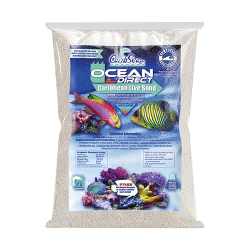 CaribSea Ocean Direct Natural Live Sand for Aquarium – 5 lb – Sea Breathe Technology – Preserves Live Sand with Beneficial Organisms – Perfect for Saltwater Tanks - color: Original Grade, size: 5lb (Pack of 1)