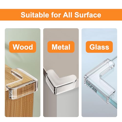 HOWAWU Clear Corner Guards 16 Pack, Corner Protector Baby, Corner Protectors for Sharp Edges - Furniture Table Edge Safety Bumpers Proofing Transparent