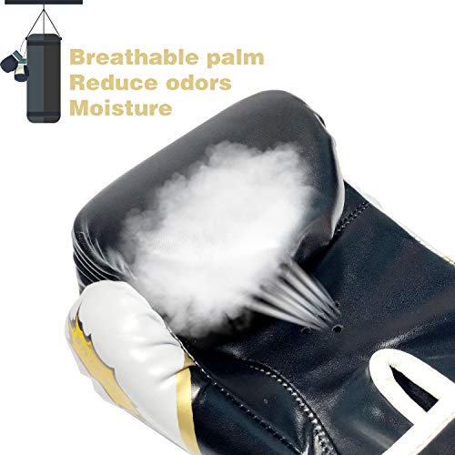 CKE Boxing Gloves for Kids Ages 5-12, Beginner Punch Bag Training Gloves - color: BLACK