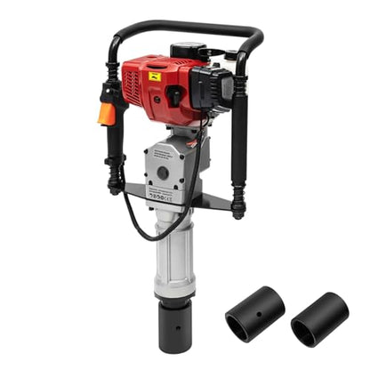 Bepritm 52cc Gas Powered T Post Driver, Fence Post Pile Driver Gasoline Piling 2-Stroke Engine w/2 Post Driving Heads, Portable Petrol Piledriver Handheld 6500RPM (52CC 2 Stroke Style A) - color: 52cc 2 Stroke Style a