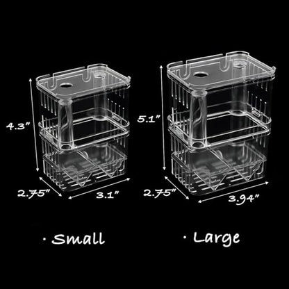 Petzilla in-Tank Aquarium Breeder Box for Fish Tank, Breeding Incubator for Small Fish Hatchery, Acrylic Divider for Shrimp Clownfish Aggressive Injured Fish (Large) - size: Large