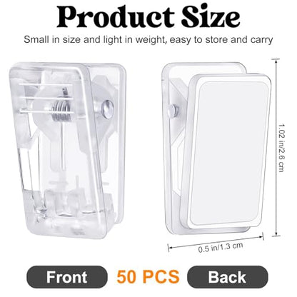 50 Pcs Self Adhesive Clips,Wall Clips for Hanging,Sticky Clips Tapestry Clips Photo Picture Poster Clips Plastic Spring Clips Hanging for Paper Tapestry Hangers Home and Office Christmas Decor(Clear)