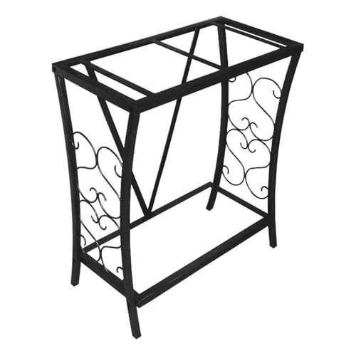 MAKLAINE Traditional Steel Aquarium Stand, Black Powder-Coated Finish, 20 Gallon/200 lb Capacity, Elegant Scroll Design, Durable Moisture-Resistant Build for Home or Office Aquariums or Terrariums