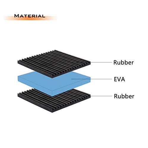 4 Pack Rubber Anti-Vibration Pads, 4 x 4 x 7/8 inches Heavy Duty EVA Vibration Isolation Pads Mats for HVAC, Washers, Compressors, Treadmills, Air Conditioner
