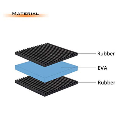 4 Pack Rubber Anti-Vibration Pads, 4 x 4 x 7/8 inches Heavy Duty EVA Vibration Isolation Pads Mats for HVAC, Washers, Compressors, Treadmills, Air Conditioner