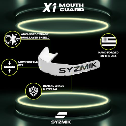 X1 Sports Mouth Guard - Football Mouthguard for Youth & Adults, Shock-Absorbing EVA Boil & Bite Protection for Football, Rugby, Hockey & Lacrosse - White