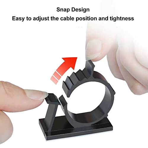 100 PCS Self Adhesive Cable Clips, Adjustable Nylon Wire Management Clips Reusable Cable Tie Holder Organizer for Car Home Office Desk Wall (8x10mm/0.3x0.4in)