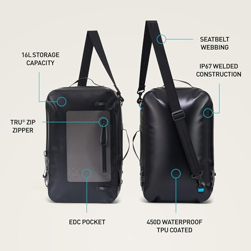 Seeker Collection Dry Day Bag Waterproof Dry Day Bag IP67 16L Marine Tote with Sealed Zipper Electronics Pocket Carry Handles for Boating Travel