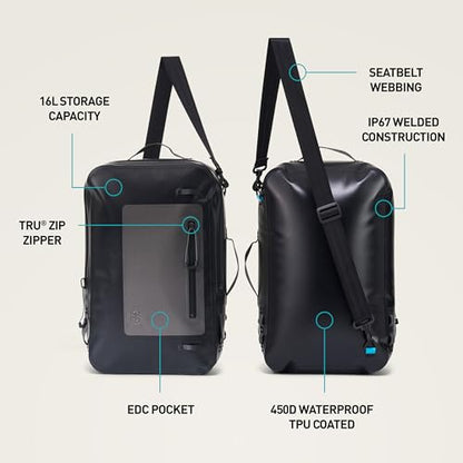 Seeker Collection Dry Day Bag Waterproof Dry Day Bag IP67 16L Marine Tote with Sealed Zipper Electronics Pocket Carry Handles for Boating Travel