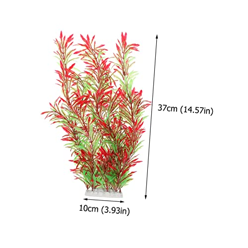 1pc Artificial Aquatic Plant for Fish Tanks Lifelike Water Grass Decoration Willow Design Smooth Base Non-Fading Compact for Aquatic Landscape
