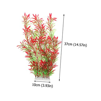 1pc Artificial Aquatic Plant for Fish Tanks Lifelike Water Grass Decoration Willow Design Smooth Base Non-Fading Compact for Aquatic Landscape
