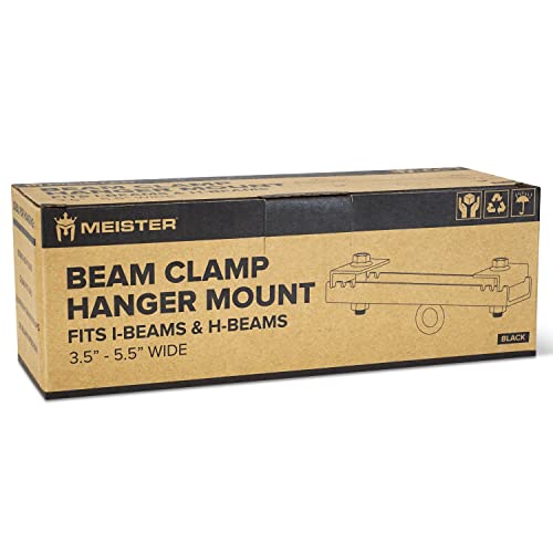 Meister Beam Clamp Hanger Mount for Heavy Bags & Overhead Gear | Commercial-grade low-profile ceiling mount for I-Beams & H-Beams. For boxing punching bags, suspension straps & more - style: Beam Flange Width: 3.5" - 5.5" (9 - 14cm)