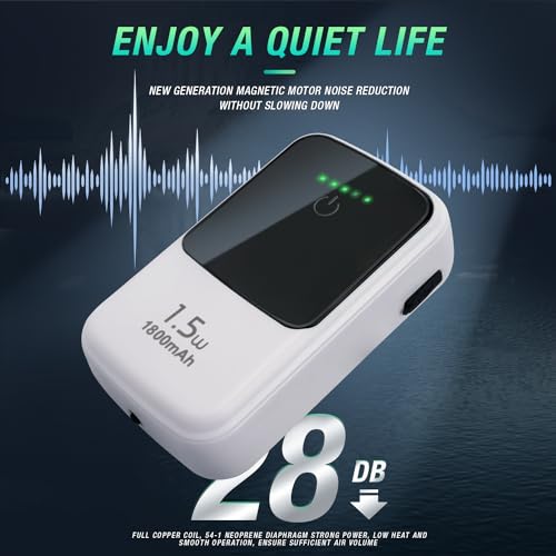 Silent Dual Operating Mode Rechargeable Aerator for Fish, Large Capacity Aquarium Air Pump with Universal Clip for Most Bait Buckets - color: 1800mAh