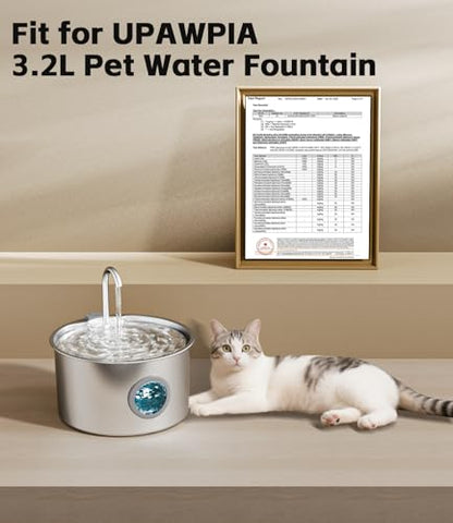 Cat Water Fountain Filter Replacement 16 Packs for UPAWPIA 3.2L Pet Water Foutain 8 Filters & 8 Sponges Water Filter for Cat Fountain