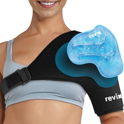 REVIX Shoulder Ice Pack Wrap for Rotator Cuff, with Removable Gel Pack - size: Standard, style: With Removable Gel Pack