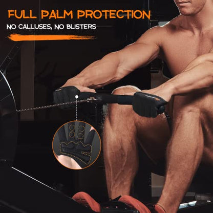 SueStar Partial Weight Lifting Gloves, 3/4 Finger Workout Gloves for Men Women, Full Palm Protection & Silicone Grip Gym for Weightlifting Exercise Fitness Smartwatch Friendly - size: X-Small