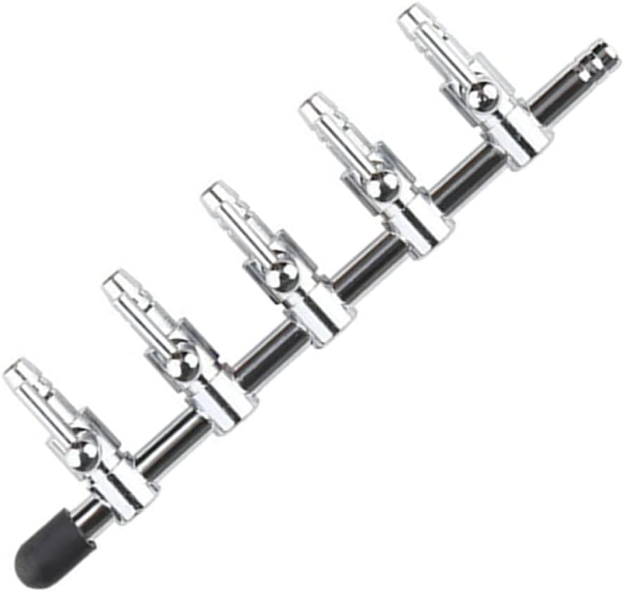 5-Way Air Flow Control Lever Valve with Airline Tubing Connector for Aquarium Fish Tank