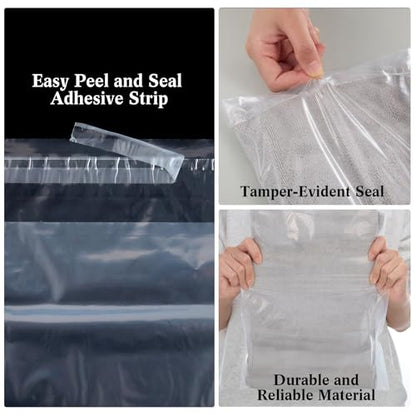 Outus 50 Pcs Mailers with 50 Pcs Poly Clothes Packaging Bags 4 Sizes Self Adhesive Shipping Mailers Frosted Plastic Bags for Clothing Small Business Flexible Mailing(Self Adhesive,Multiple Size) - size: Multiple Size, style: Self Adhesive