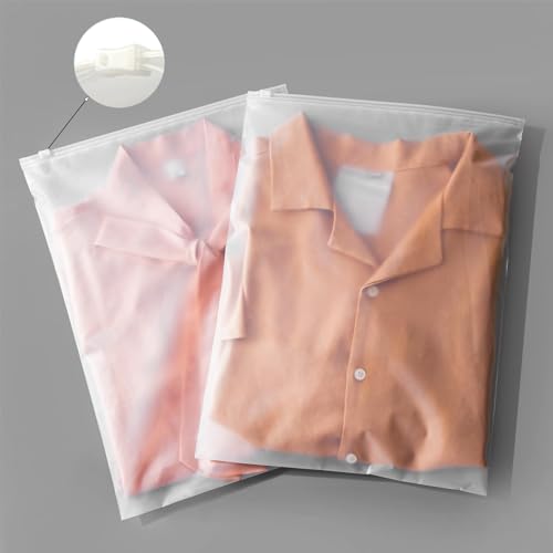 100pcs Clothing Packaging Bags for Shipping - 10x13 Inch Plastic Frosted Bags for Travel Storage or Small Businesses- Zipper Apparel Bag for Shirts, Socks, Underwear, and Documents -No Vent Holes - size: 100Pcs-10x13 Inch(Medium)