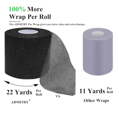 ADMITRY Pre Wrap Tape Athletic,3 Rolls X 22 Yards Blue Prewrap - color: Pre Wrap Athletic Tape Blue(foam)-3 Rolls