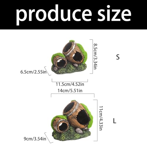 Natural Lookings Artificial Moss Barrels Landscape Decors for Aquariums Hideouts Accessory for Fish Shrimp Fishtanks Ornament