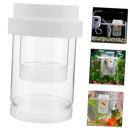 BESPORTBLE 1 Set Floating Fish Breeding Box Aquarium Isolation Incubator for Fry Clownfish Guppy Betta and Shrimp Easy Clean Automatic Water Level Sturdy Design - size: 14.50X9.80X9.80CM