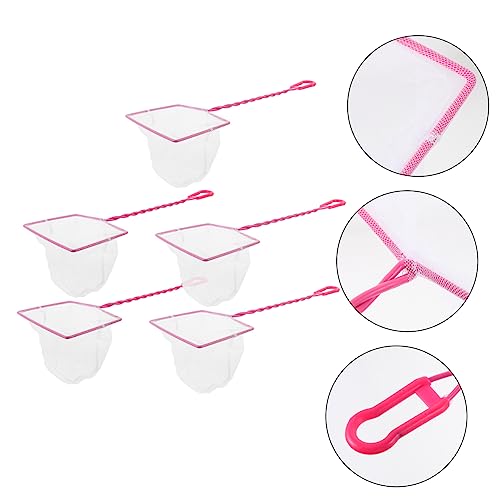 5pcs Portable Fishing Net Convenient Fish Catching Tool for Aquarium Small Fine Mesh Design for Gentle Handling of Fish Tank Supplies