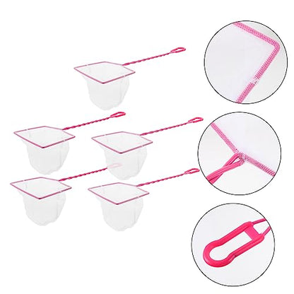 5pcs Portable Fishing Net Convenient Fish Catching Tool for Aquarium Small Fine Mesh Design for Gentle Handling of Fish Tank Supplies
