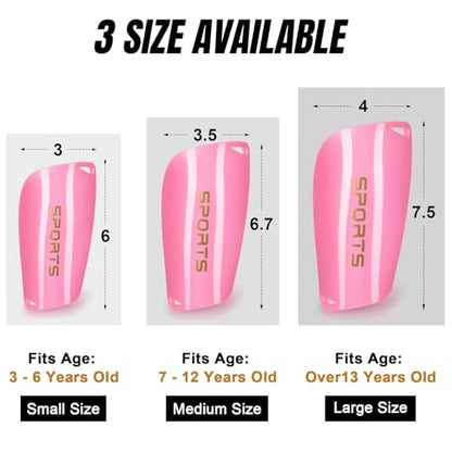 XZQTIVE Soccer Shin Guards with Shin Sleeves and Soccer Socks, Football Shin Pads Set for Kids Youth and Adult - color: light pink, size: L(Youth/Adult)