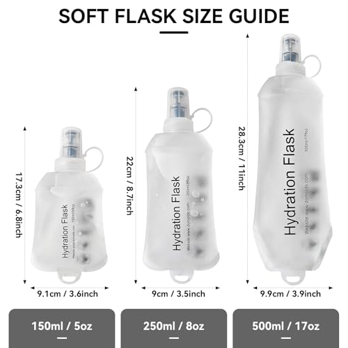 250ml Soft Flask Soft Water Bottle for Running, Hiking, Cycling and Climbing - 2Pcs White - color: 250ml, 2 white