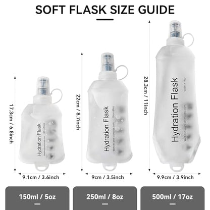 500ml Soft Flask Soft Water Bottle for Running, Hiking, Cycling and Climbing - White - color: 500ml, white
