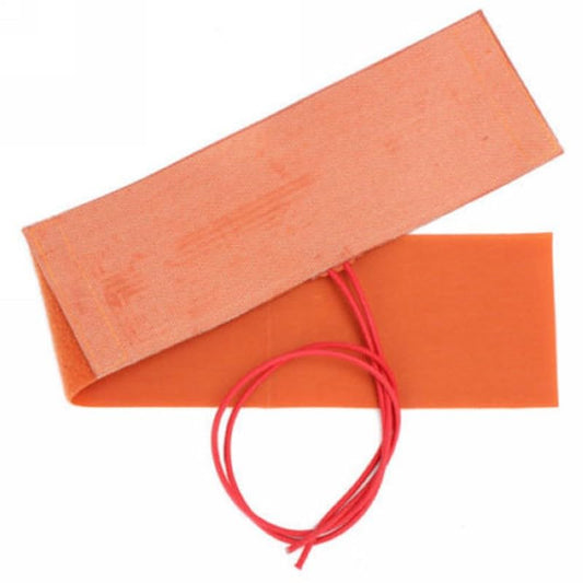 Silicone Heating Pad Mat 12V 240W Flexible Bottle Heater Wrap Orange 10x30cm for Home Brewing and DIY Projects