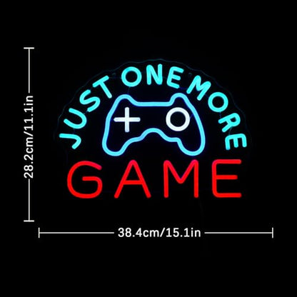 Just One More Game Neon Sign for Gaming Room, USB Powered Gamer Neon Light, Colorful Game LED Light Up Sign for Bedroom, Party, Man Cave,Club, Bar - style: Game
