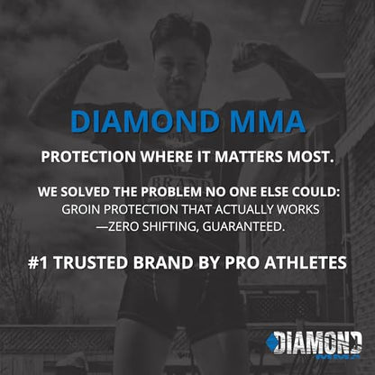 Diamond MMA Compression Jock Short with Built-in Jock Strap & Athletic Cup Groin Protection System - size: Large, style: Adult
