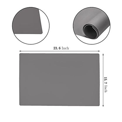 23.6'' by 15.7''Flexible Silicone Placemat Non Slip Waterproof Heat Resistant Dinner Table Grey 1 pcs - color: Grey-1 Pcs