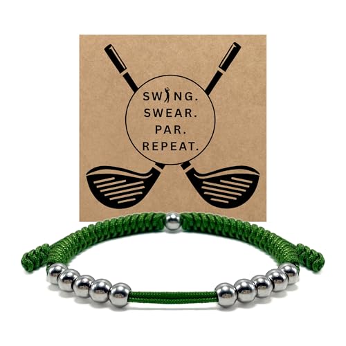 LAMIBEE Premium Golf Stainless Steel 10 Bead Score Counter Bracelet, Golf Stroke Count Bracelet, Resizable Easy Adjust Golf Round Scoring Tracker, Durable Stylish Golf Accessory - style: Lime