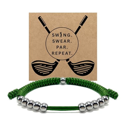 LAMIBEE Premium Golf Stainless Steel 10 Bead Score Counter Bracelet, Golf Stroke Count Bracelet, Resizable Easy Adjust Golf Round Scoring Tracker, Durable Stylish Golf Accessory - style: Lime