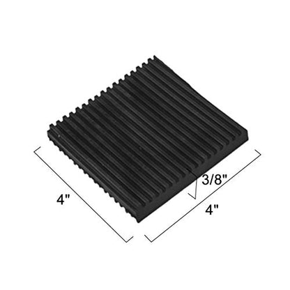 Rubber Anti Vibration Pads, 4 x 4 x 3/8 inches Heavy Duty All-Rubber Vibration Isolation Mats for HVAC, Compressors, Treadmills, Air Conditioner Units, Washer, 4 Pack