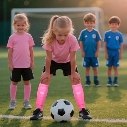 Soccer Shin Guards for Kids Adult, Calf Compression Sleeve - color: Black, size: 3X-Small