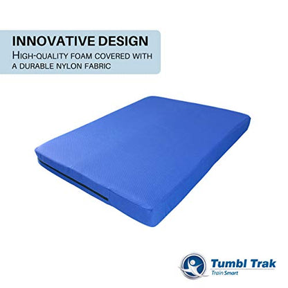 Tumbl Trak Home Practice Mat, 4 ft x 6 ft x 6 in, Soft Pillow Mat, Thick Gymnastics Landing Mat for Home - color: Blue