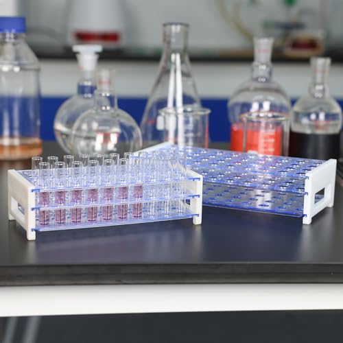 stonylab Test Tube Rack, 3-Tier Detachable Blue Plastic Holder Stand Rack, for Laboratory Scientific Experiments, 45/64 inch 40-Place - size: 45/64 inch