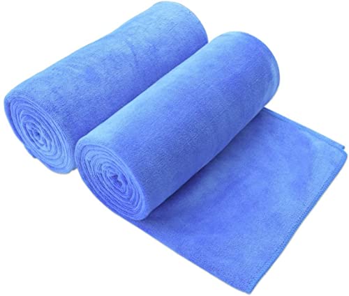 JML Microfiber Bath Sheet with Hanging Loop, 35" x 70", 2 Pack - color: Microfiber Blue, size: 2 Pack (35 in x 70 in)
