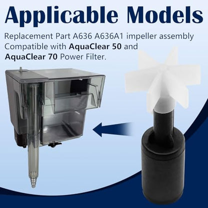 Big Peng A636 Aquarium Impeller Assembly Compatible with Aquaclear 70 (A615) Power Filter Fish Tank Filter Systems