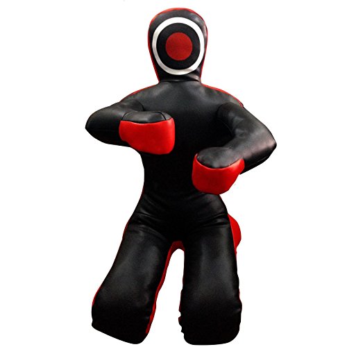 LEATHERAY MMA Jiu Jitsu Grappling Dummy Judo Punching Bag,Brazilian Jiu Jitsu Dummy,Wrestling Grappling BJJ Dummy Black Canvas- 48 inches-Unfilled