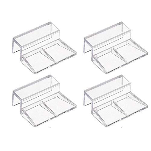 Ochine 4 PCS Aquarium Lid Clips, Transparent Aquarium Lid Clips, Clear Acrylic Fish Tank Lid Holder Aquarium Cover Support Clamps for Rimless Aquarium Glass Top, Fish Tank Cover, Aquarium Hoods