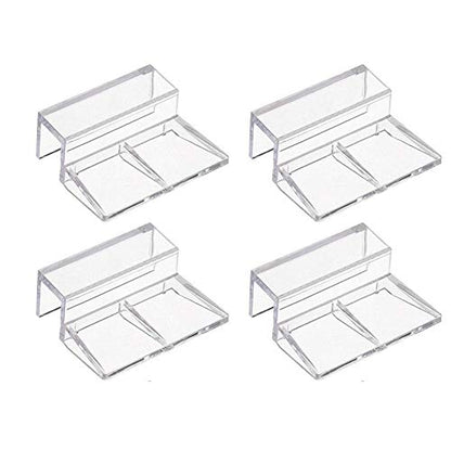 Ochine 4 PCS Aquarium Lid Clips, Transparent Aquarium Lid Clips, Clear Acrylic Fish Tank Lid Holder Aquarium Cover Support Clamps for Rimless Aquarium Glass Top, Fish Tank Cover, Aquarium Hoods