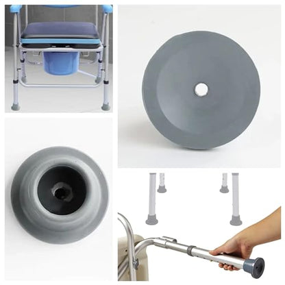 4-Pack Shower Chair Leg Caps, Replacement Rubber Feet for Bath Seats/Commodes and Transfer Benches, Non-Slip Rubber Suction Cup Feet with 1-1/8 in