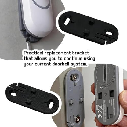 2PCS Replacement Mounting Plate for Honeywell DCP311, DCP511 and DCP911 Doorbells, Doorbell Backplate Brack（Black）